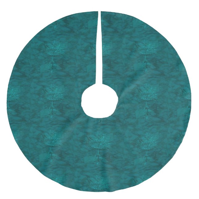 Jupon De Sapin En Polyester Brossé Arbre de turquoise de la vie (Devant)