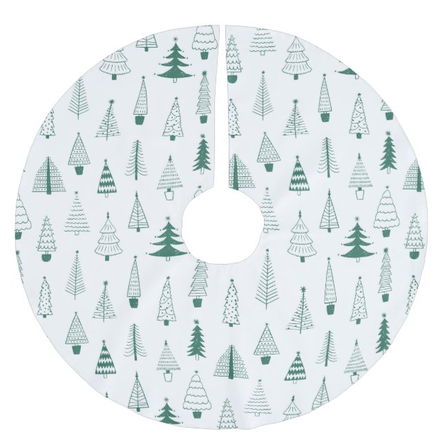 Jupon De Sapin En Polyester Brossé Arbres de Noël (Devant)