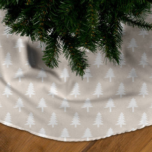 Jupon De Sapin En Polyester Brossé Arbres de Noël beiges et blancs modernes