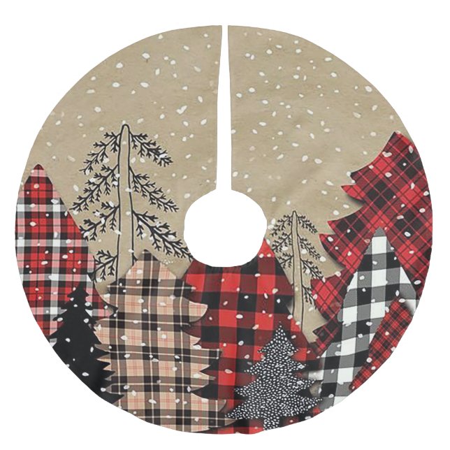 Jupon De Sapin En Polyester Brossé Arbres de Noël en plastique (Devant)