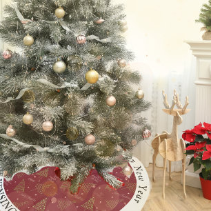 Jupon De Sapin En Polyester Brossé Arbres de Noël rouges modernes personnalisés