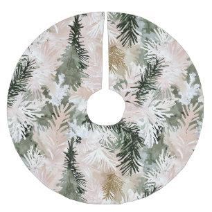 Jupon De Sapin En Polyester Brossé Arbres de Noël verts roses Abstraits