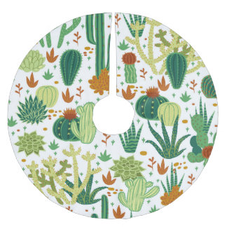 Jupon De Sapin En Polyester Brossé Arrière - plan blanc cactus : Graphiques Vintages.