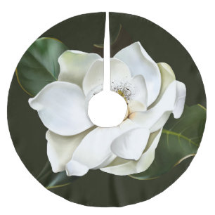 Jupon De Sapin En Polyester Brossé Arrière - plan blanc Magnolia Closeup Vert