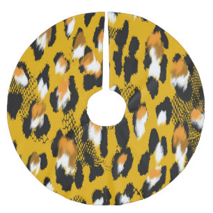 Jupon De Sapin En Polyester Brossé Arrière - plan Poster de animal Leopard Texture