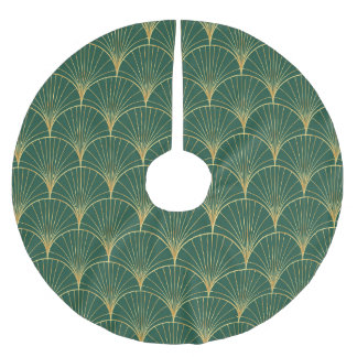 Jupon De Sapin En Polyester Brossé Art déco feuille de palme verte