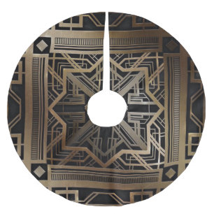 Jupon De Sapin En Polyester Brossé Art déco, nouveau, or, noir, chic, élégant, vintag