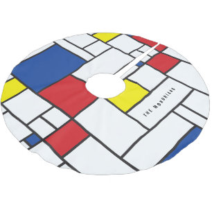 Jupon De Sapin En Polyester Brossé Art Moderne Géométrique Minimaliste De Stijl Mondr
