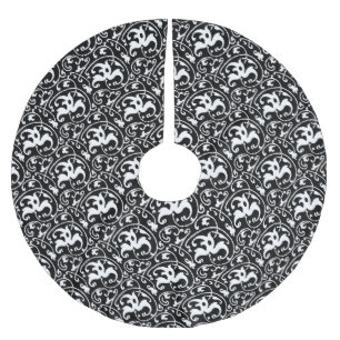 Jupon De Sapin En Polyester Brossé Art Nouveau Ikat - Noir et blanc