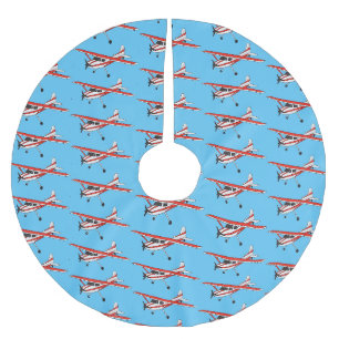 Jupon De Sapin En Polyester Brossé Avion à train tricycle dessin animé