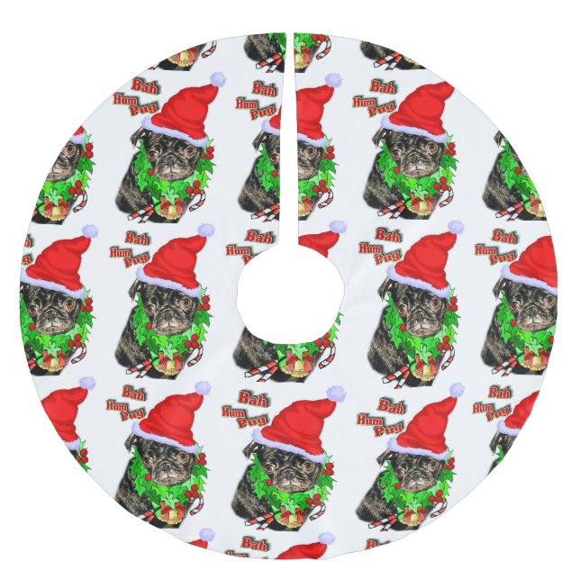 Jupon De Sapin En Polyester Brossé Bah Hum Carlin Noël (Devant)