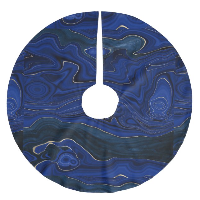 Jupon De Sapin En Polyester Brossé Balayages d'Agate Bleu Lapis (Devant)