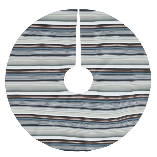 Jupon De Sapin En Polyester Brossé Bandes blanches gris mignonnes (Devant)