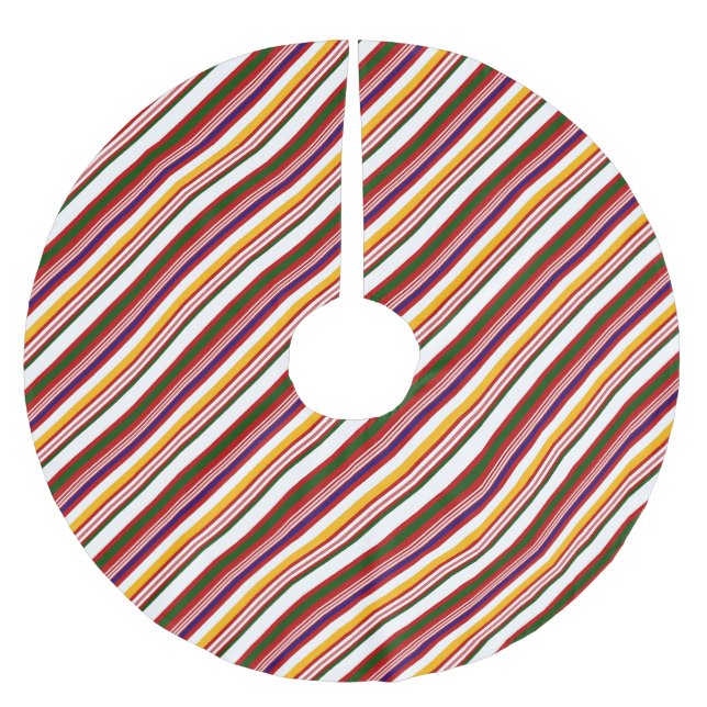 Jupon De Sapin En Polyester Brossé Bandes de bonbons à l'ancienne (Devant)