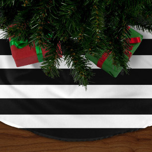 Jupon De Sapin En Polyester Brossé Bandes de Preppy noir et blanc