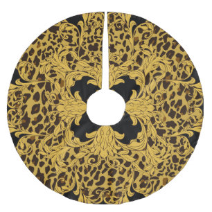 Jupon De Sapin En Polyester Brossé Baroque léopard, Poster de animal orné