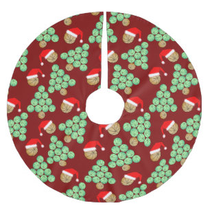 Jupon De Sapin En Polyester Brossé Basket de Noël Chapeaux de Noël