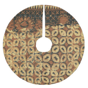Jupon De Sapin En Polyester Brossé Batik Earthy Grain de Café Élégant Rustique Rugueu