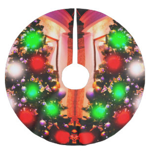 Jupon De Sapin En Polyester Brossé Beau sapin de Noël