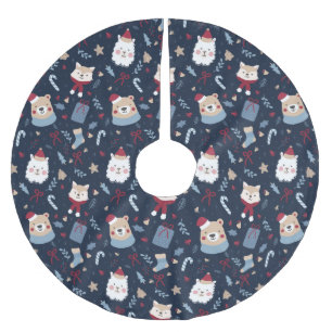 Jupon De Sapin En Polyester Brossé Beaux animaux de Noël