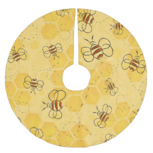 Jupon De Sapin En Polyester Brossé Bee Buzzing Honey Bees mignonne