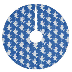 Jupon De Sapin En Polyester Brossé Béluga mignon bulles dessin de dessin animé