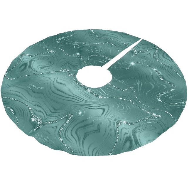 Jupon De Sapin En Polyester Brossé Bijoux Green Emerald Glitzy (Angle)