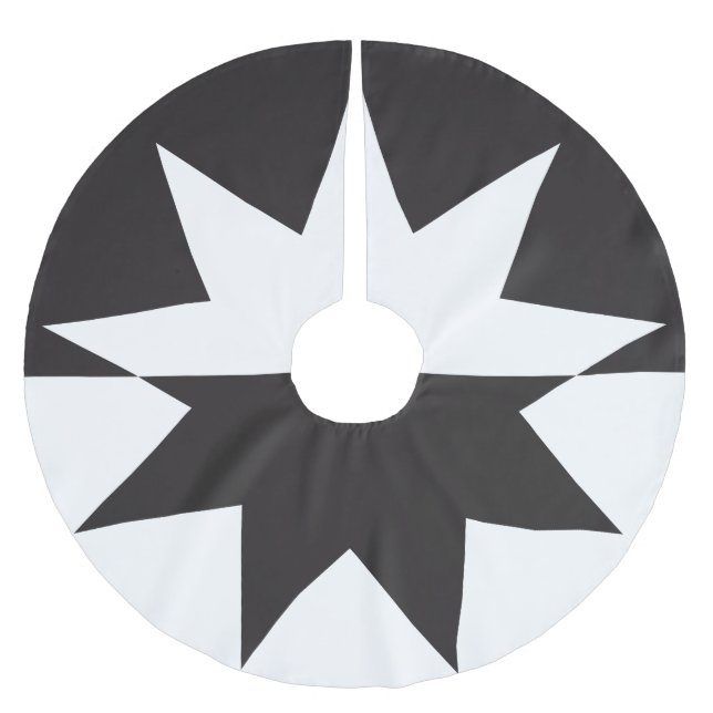 Jupon De Sapin En Polyester Brossé Black White Deco (Devant)