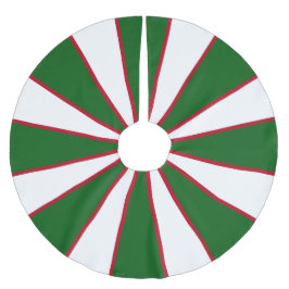Jupon De Sapin En Polyester Brossé Blanc vert et rouge