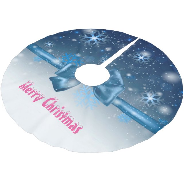 Jupon De Sapin En Polyester Brossé Bleu hiver (Angle)