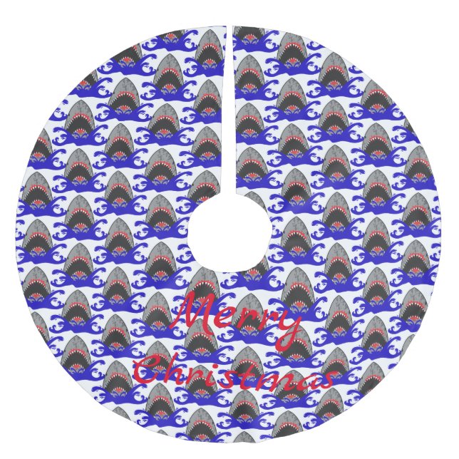 Jupon De Sapin En Polyester Brossé Bloody Shark Jaws Thunder_Cove (Devant)