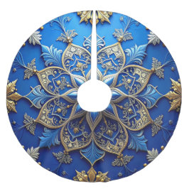 Jupon De Sapin En Polyester Brossé Blue Decorative Tree Skirt