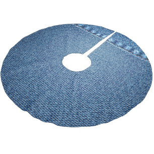 Jupon De Sapin En Polyester Brossé Blues-jean