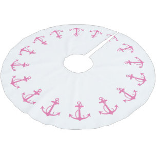 Jupon De Sapin En Polyester Brossé Bordure d'ancre rose