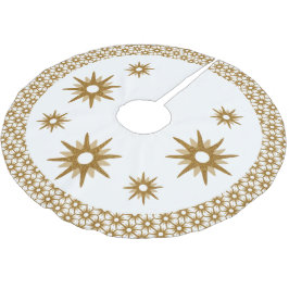 Jupon De Sapin En Polyester Brossé Bordure Modérée D'Or Moderne Du Milieu Du Siècle