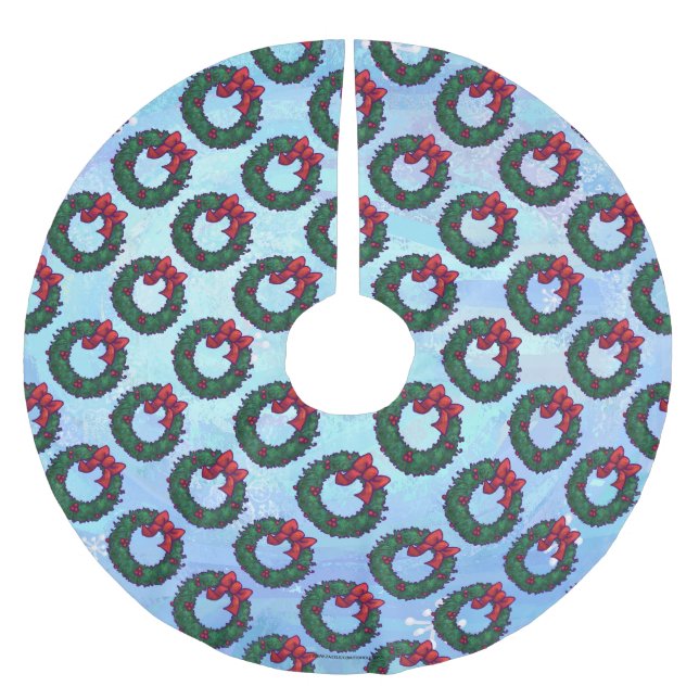 Jupon De Sapin En Polyester Brossé Boughs de Holly (Devant)