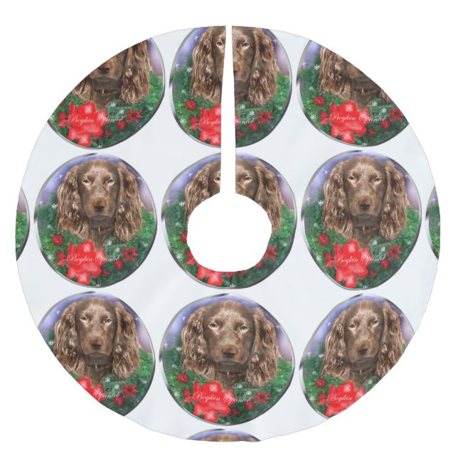 Jupon De Sapin En Polyester Brossé Boykin Spaniel Noël (Devant)