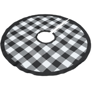 Jupon De Sapin En Polyester Brossé Buffle Noir Et Blanc Rustique Plaid