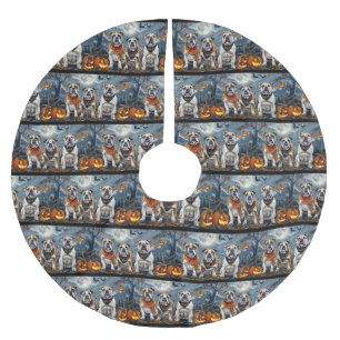 Jupon De Sapin En Polyester Brossé Bulldog Halloween Épouvantable