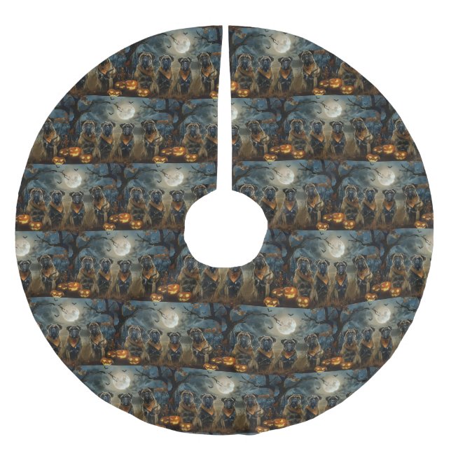 Jupon De Sapin En Polyester Brossé Bullmastiff Halloween Éffrayant (Devant)