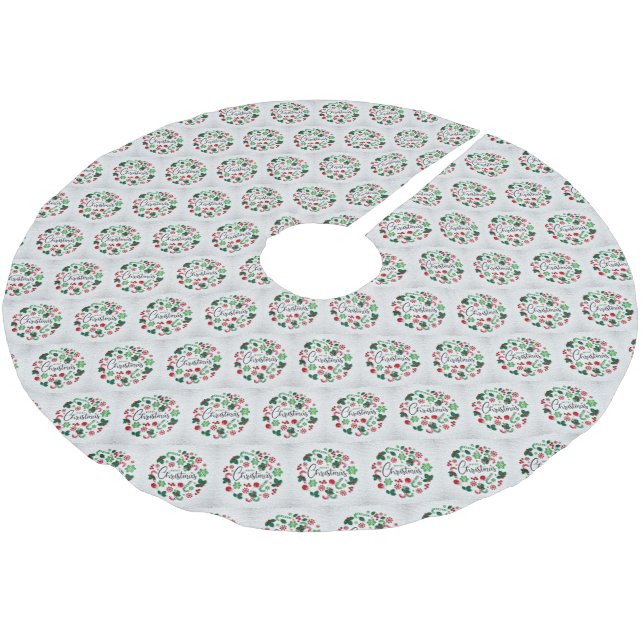 Jupon De Sapin En Polyester Brossé Cadeau élégant de Noël (Angle)