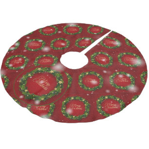 Jupon De Sapin En Polyester Brossé Cadeau élégant de Noël