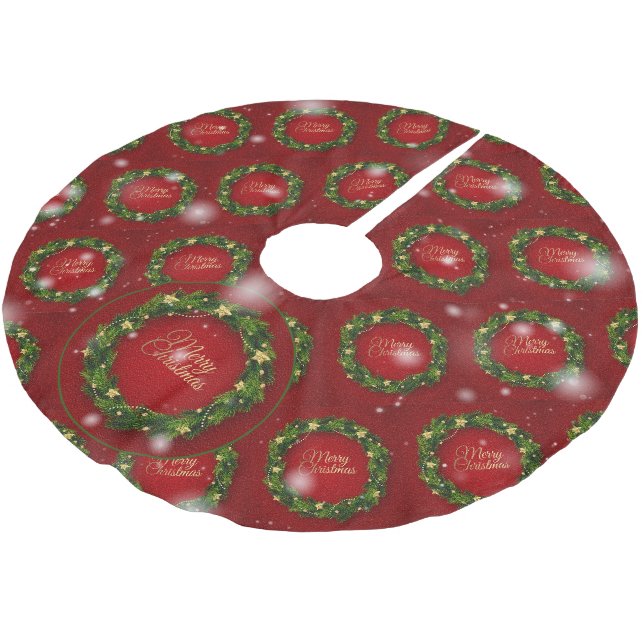 Jupon De Sapin En Polyester Brossé Cadeau élégant de Noël (Angle)