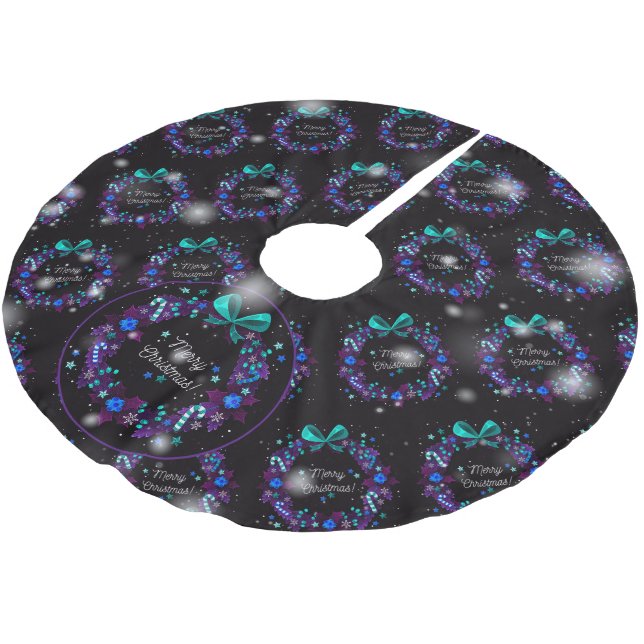 Jupon De Sapin En Polyester Brossé Cadeau élégant de Noël (Angle)