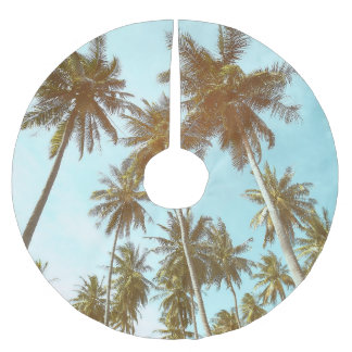 Jupon De Sapin En Polyester Brossé Cadre tropical : Palmiers Abstraits