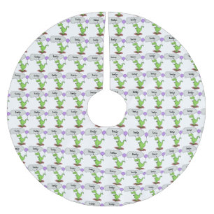 Jupon De Sapin En Polyester Brossé Caricature de dragon dragon drôle et vert respiran