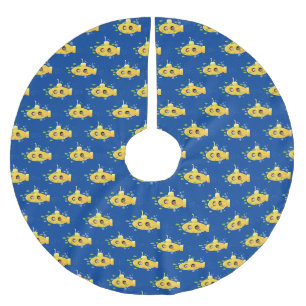 Jupon De Sapin En Polyester Brossé Caricature de poisson sous-marin jaune mignon