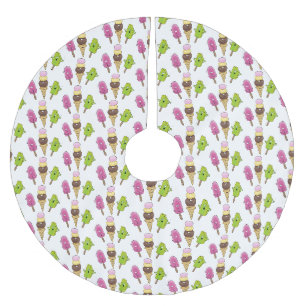 Jupon De Sapin En Polyester Brossé Caricature drôles de glace popsicle dessin animé t
