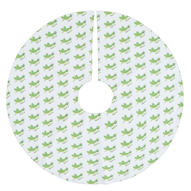 Jupon De Sapin En Polyester Brossé Caricature d'une pâtisserie joyeux verte (Devant)