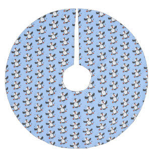 Jupon De Sapin En Polyester Brossé Caricature en bleu bouffin joyeux